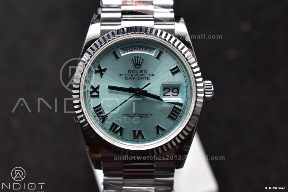 vr3255 Light V5 Best Weight) Steel on Bracelet Dial QF 689 36 DayDate 904L Blue SS President Edition EyeCatching (Gain Roman 0411